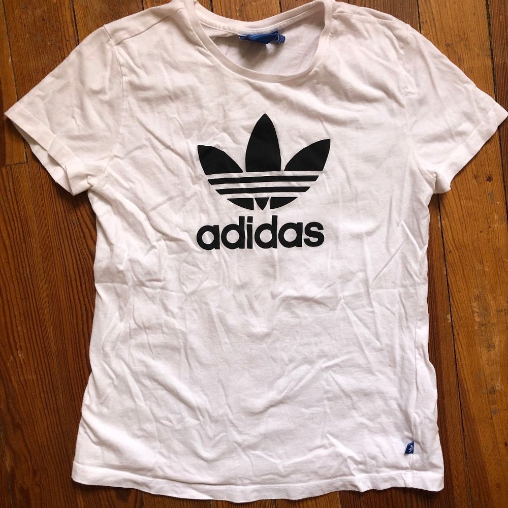 adidas white t-shirt size L